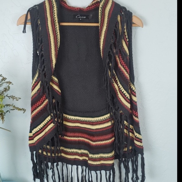 Cecico Sweaters - Cecico bohemian vest with fringe nwot